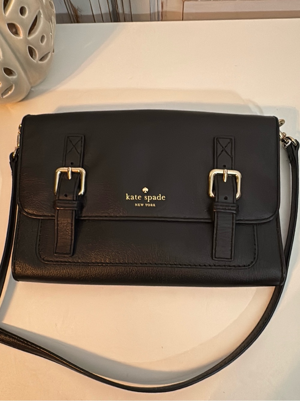 • Kate Spade Allen Street Neil Crossbody Bag – Black Leather